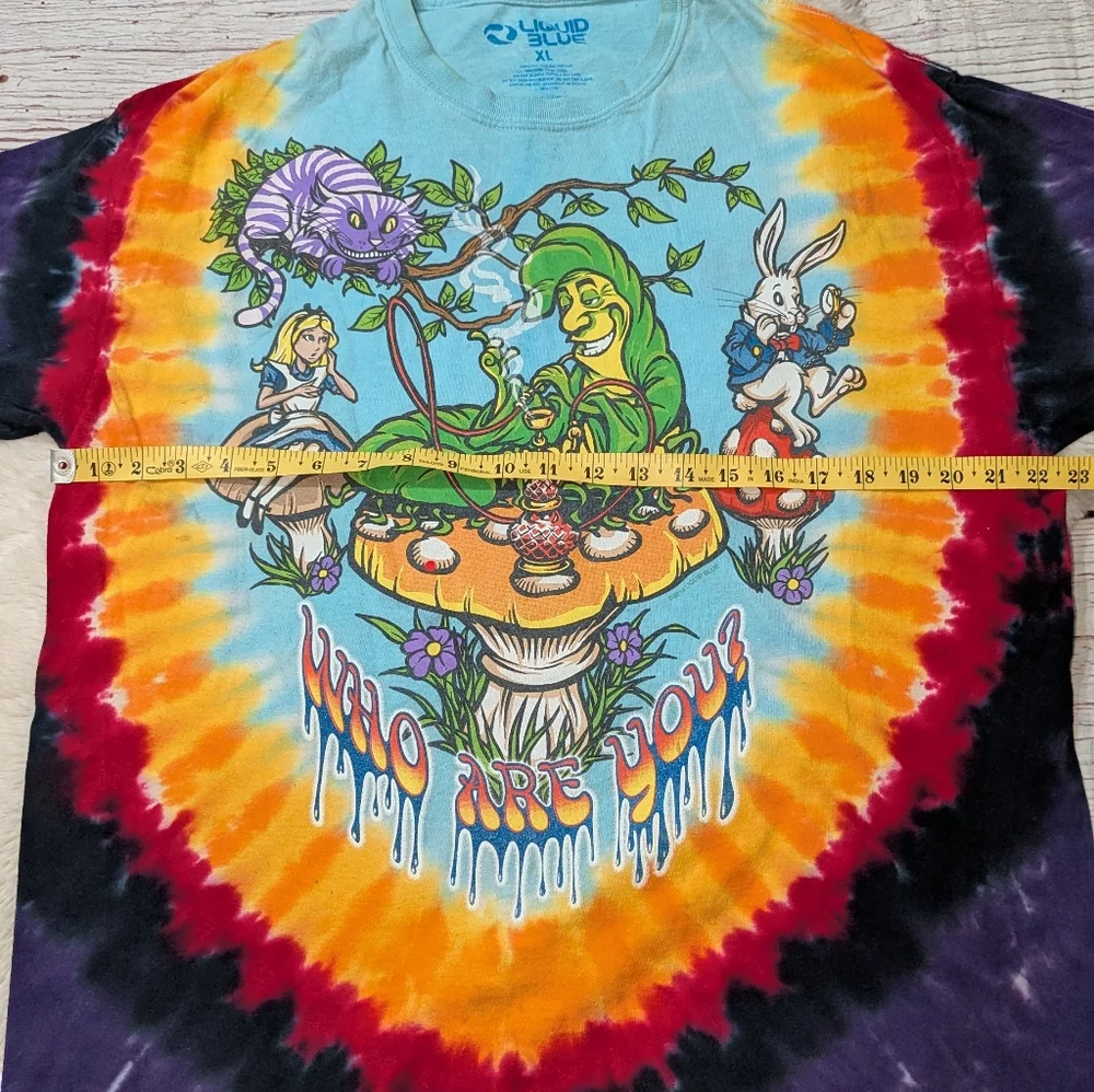 Liquid Blue Alice In Wonderland We're All Mad Here Tye Die Shirt XL - Picture 6 of 10